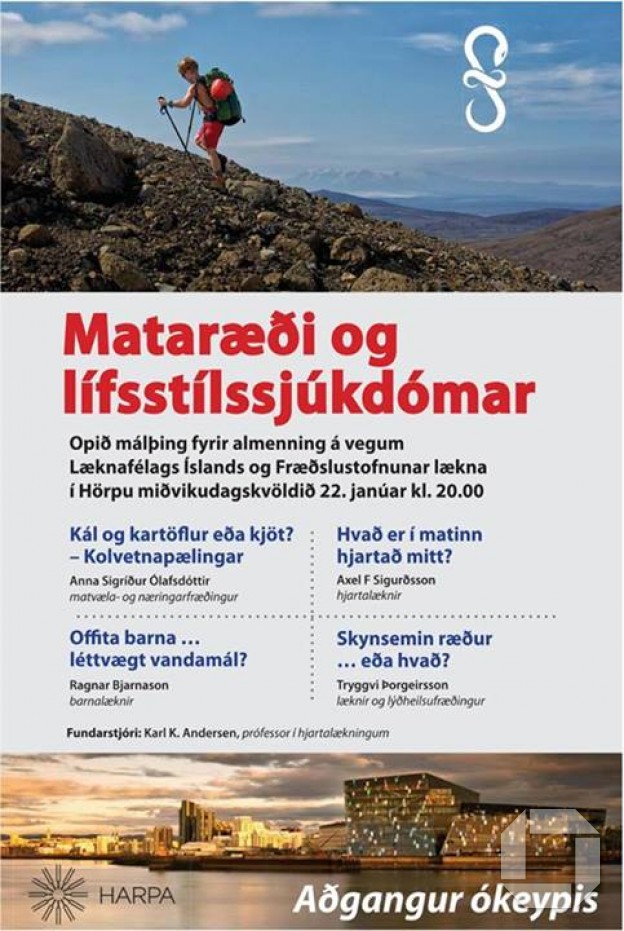 Mataræði og lífsstílssjúkdómar - Opið málþing miðvikudagskvöldið 22.janúar kl. 20