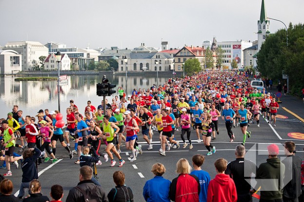 Mynd úr Reykjavíkurmaraþoni