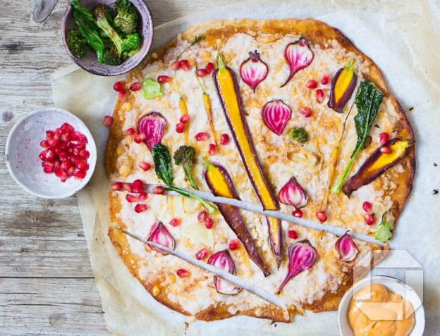 Vegan pizza frá Mæðgunum