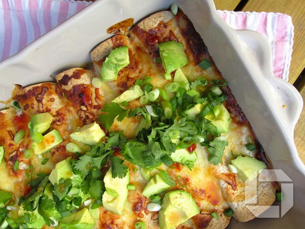 Sweet chili kjúklinga enchiladas - frá Eldhúsperlum