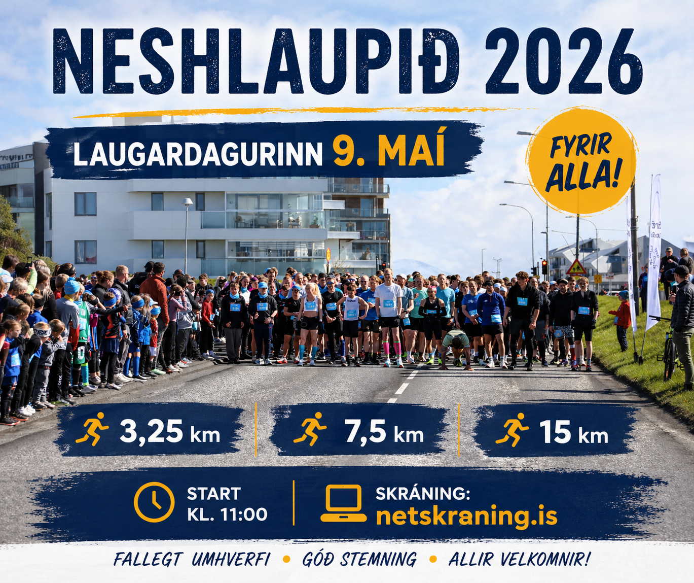 Frá ræsingu Neshlaupsins 2025